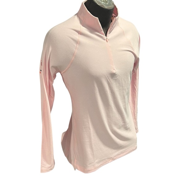 Peter Millar Women's Mélange Raglan-Sleeve Perth Layer in Palmer Pink, Large - Picture 2 of 10